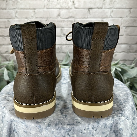 Sonoma Ethann Cognac Faux Leather Lace-Up Fashion Stitch Boots Men’s 8M🌟NWT🌟 - Picture 5 of 13